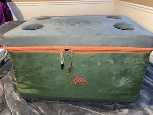 Kelty Folding Collapsible Soft Sided Cooler Green Grey Orange Removable Liner - Picture 1 of 9