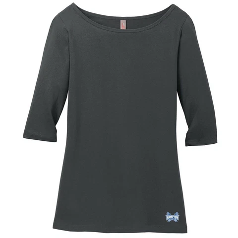 Campus Merchandise NCAA Hampton Pirates Women's 3/4 Sleeve Tee Shirt, Charcoa Cover