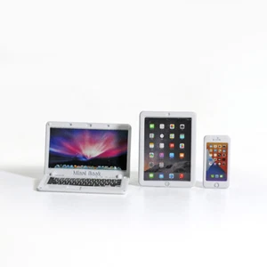 Dollhouse Miniature Set Laptop Computer Tablet Cellphone Toy Model Kids Gift - Picture 1 of 15