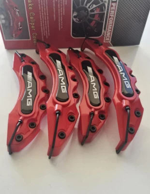 Red AMG Style Brake Caliper Covers 4PCS for Mercedes A C E GLC GLE CLS CLA - Image 1 of 4