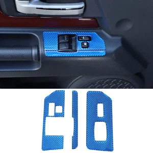 Pegatina de panel de interruptor de elevación de ventana de fibra de carbono azul para Toyota FJ Cruiser 2007-21 - Imagen 1 de 13