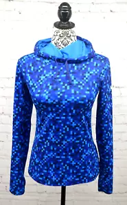 NIKE PRO Women's Dri-Fit Glitch Training Blue Digital Camo Hoodie SIZE SMALL - Picture 1 of 6