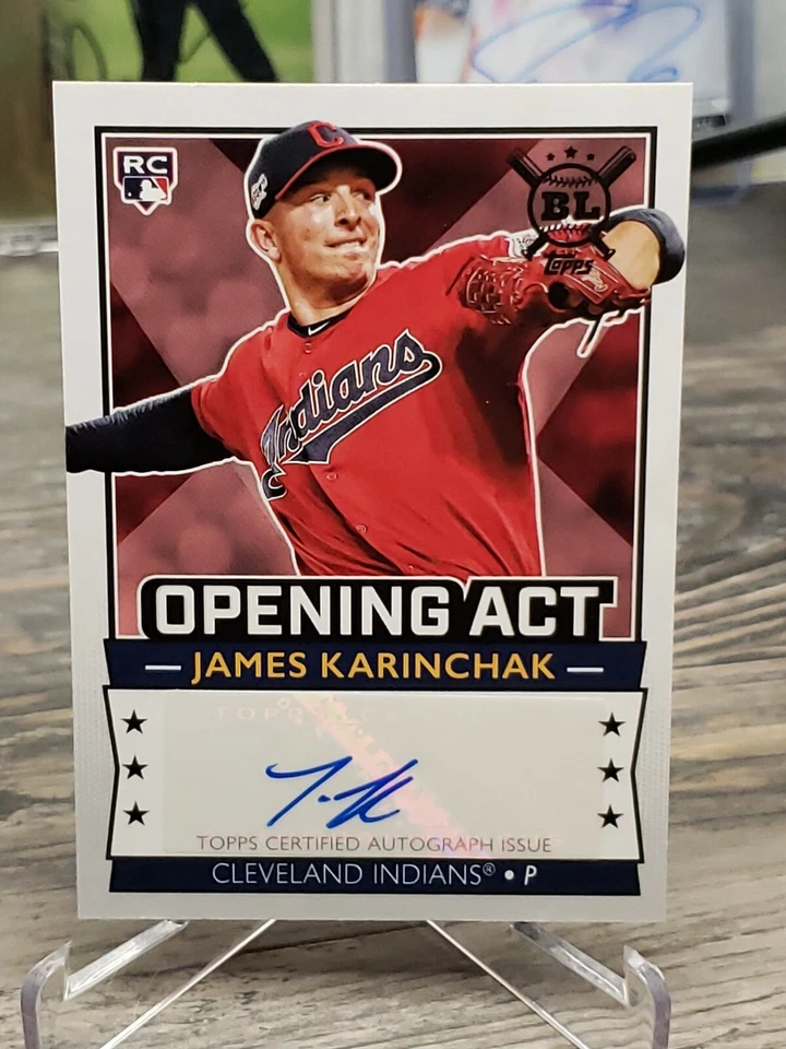 2020 James Karinchak Topps Big League Rookie Auto Opening Act CLEVELAND - Image 1 of 2