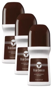 Avon Men's Roll-On Deodorant {WILD COUNTRY }{PACK OF 3 }75 Ml 2.6 Oz Each - Picture 1 of 2