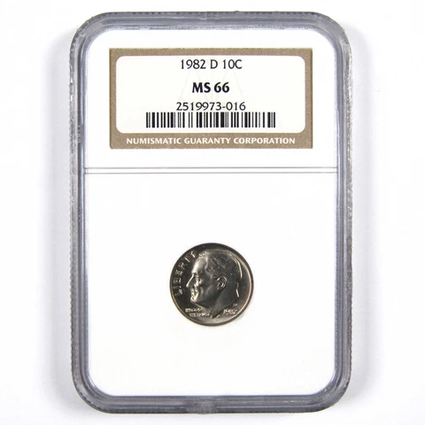 1982 D Roosevelt Dime MS 66 NGC Clad 10c Uncirculated Coin SKU:CPC3363 Cover