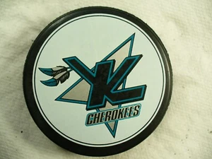 ECHL Knoxville Cherokees Blue League Reverse Official Hockey Puck Collect Pucks - Picture 1 of 2