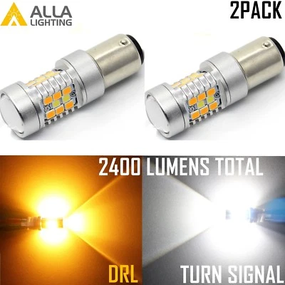 Allá 1034A 2IN1 Dos-Bi-2 Doble Color Blanco Estacionamiento|Bombilla Amarilla Señal de Giro Foto 1 de 4