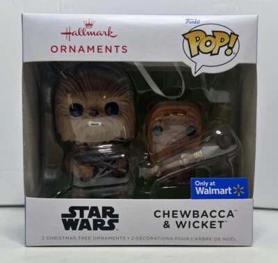 CHEWBACCA & WICKET Funko Pop Star Wars Sello Adorno de Navidad Foto 1 de 4