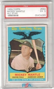 MICKEY MANTLE 1959 Topps All Star #564 PSA 5 EX - YANKEES - Picture 1 of 2