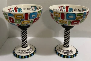 TIPSY-RITA GRASSLANDS ROAD MARGARITA GLASSES, HOLDS 6oz, 6.25" TALL, 5" WIDE - Picture 1 of 1