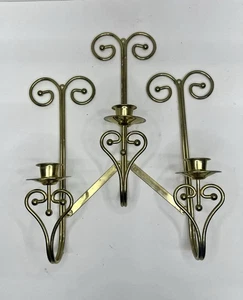 ATOMIC Mid Century BALL ORBS Metal Adjustable Wall Sconce Candlestick Holder - Picture 1 of 11