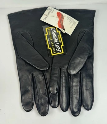 VTG Dead-stock Fownes 100% Cashmere Lined 100% Genuine Leather Gloves Sz 7.5 - Image 1 of 4