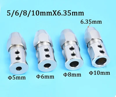 Flexible Coupling CNC Steel 5-10mm*6.35mm Left Right Collet Coupler RC Boat - Image 1 of 4