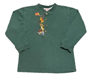 Vtg 90s Boys Winnie The Pooh Tigger Eeyore Embroidered Henley Sz XS (4-5 Years) - Picture 1 of 13