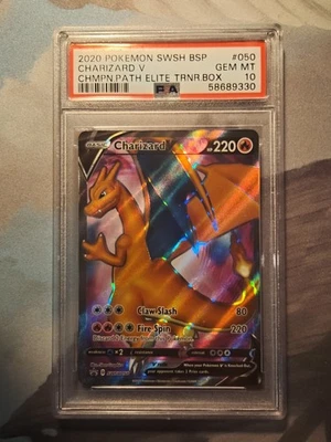 2020 Pokémon SWSH Charizard V #050 Champions Path PSA 10 GEM MINT - Image 1 of 2