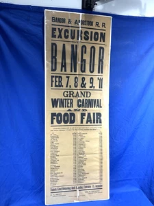 1911 Broadside Bangor & Aroostook R.R. Excursion ~ Winter Carnival & Food Fair - Picture 1 of 12