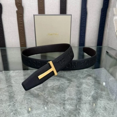 Tom Ford 印花刻字双面男式腰带,宽 3.8 厘米,尺寸:33 — 第 1/4 张图片