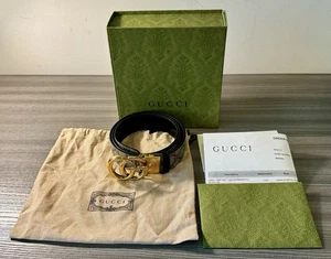 Gucci 659416 Authentic Leather GG Marmont Reversible Belt US 40 IT 100 w/ Papers - Picture 1 of 17