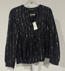 Isabel Marant Damen Blusenshirt schwarz mit Punkten Soie Seide, Größe 38 - Bild 1 von 11