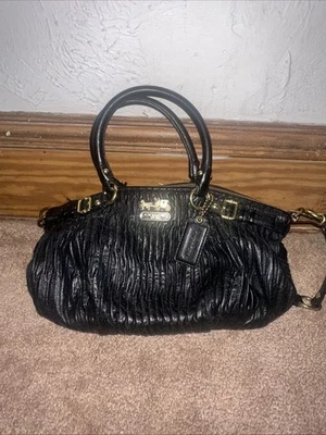 Bolsa satchel Coach Madison Sophia F1182-18620 couro preto reunido - Imagem 1 de 4