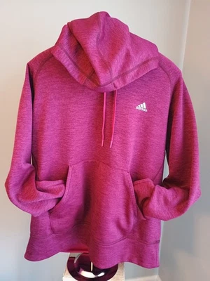 Women's Adidas Climawarm Hooded Sweatshirt Fuschia size XL Kangaroo Pocket - Image 1 of 4