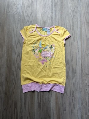 Vtg Y2K Disney Fairies Dress Yellow Size 14/16 Printed Cinderella Belle Aurora - Image 1 of 3