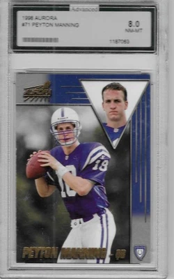 1998 Pacific PEYTON MANNING # 71 Aurora (AGS 8 NM-MT) RC Rookie NFL Hall of Fame - Image 1 of 2