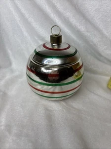 Vintage Merkur Weihnachtsschmuck Schmuckkästchen Silber Grün und Rot RAR - Bild 1 von 14