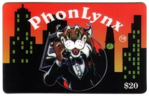 $20. PhonLynx Logo Card (Red Background, No Border) 01/97 Phone Card - Picture 1 of 1