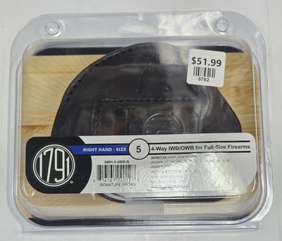 1791 Leather 4-Way IWB/OWB Concealment Holster Sz 5 Signature Brown 4WH-5-SBR-R - Image 1 of 4