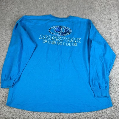 Рубашка рыболовная мужская Mossy Oak XXL синяя с длинным рукавом хлопковая графическая двусторонняя - Изображение 1 из 4