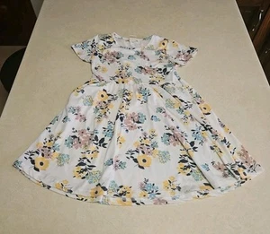 Girls Dress By Emma & Elsa Size 6X - Casual & Comfortable Flowers White - Picture 1 of 4