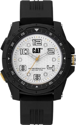 CAT LP16021232 Men's Caterpillar Aperture Black Rubber Strap Analog Watch - image 1 of 2