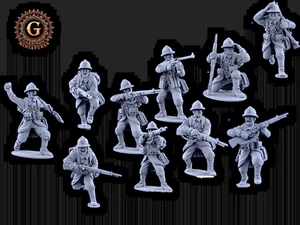 WWII Fanteria Francese 28mm 10 Figurine Ideal Bolt Action ecc Wargames & Collectors - Foto 1 di 5