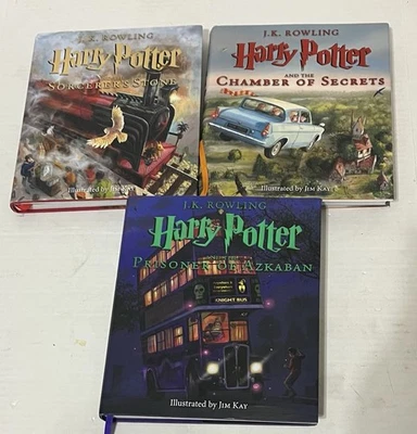 Harry Potter 3 Books Collection Set Illustrated US Edition 1 - 3 By J.K Rowling - Image 1 of 4
