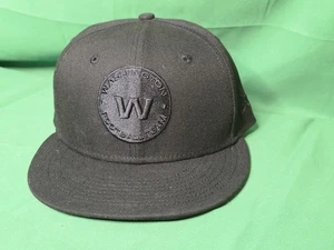 NFL Washington Football Team Black On Black New Era 59Fifty Fitted Hat 7 1/8 - Picture 1 of 6