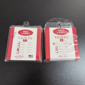 Violin String Set Red Label Super Sensitive Medium And 1/2 Size - Picture 1 of 4