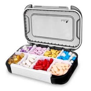 Large Pill Organizer with 8 Compartments, Moisture Proof Travel Pill Box with... - Bild 1 von 8