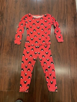 Disney Junior Niñas 5T Conjunto de Pijama Manga Larga Rojo Minnie Mouse Ropa de Dormir PJ Foto 1 de 4