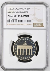 Germany - GDR 5 mark 1987, NGC PF68 Ultra Cameo - Brandenburg Gate - Picture 1 of 2