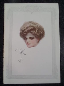 Hübsche viktorianische Frauen kastanienbraunes Haar Harrison Fisher 1908 Originaldruck - Bild 1 von 1