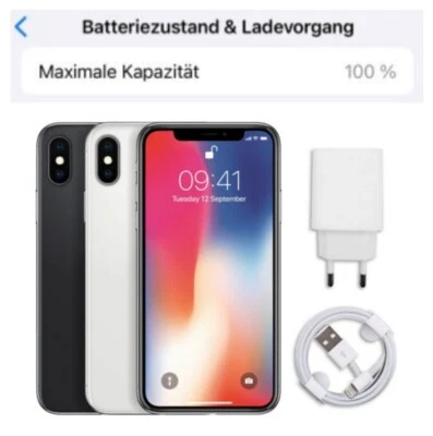 Apple iPhone X 10 - 64 256GB - WIE NEU - 100% BATT. - Spacegrau Silber - Bild 1 von 4