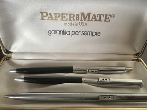 🔴 PAPERMATE penna + 2 portamine matita metallo vintage LOTTO 3 pezzi - Imagen 1 de 9