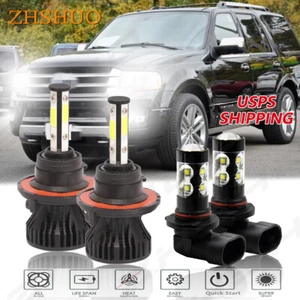 For Ford Expedition 2007-2014 - 6000K LED Headlights Hi/Lo + Fog Light Bulbs - Picture 1 of 11