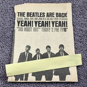 Recorte de periódico vintage 1966 “los Beatles están de vuelta”/TV 10 - Imagen 1 de 7
