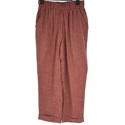 Nuevo con etiquetas Pantalones de Verano Sundry Evereve Rayas Pull-On Cónicos Rojo Ladrillo Pequeños Foto 1 de 4