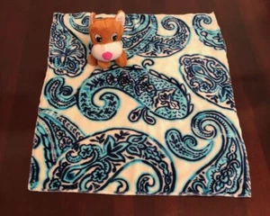 Handmade Child Toddler Comfort Security Blue Paisley Fleece Blanket & Dog Toy - Picture 1 of 5