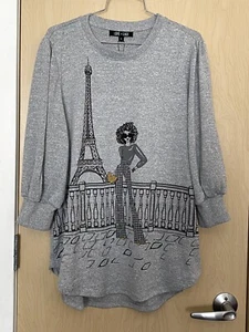 LOVE+LACE Fashion Women Gray Casual Blouse Size XL - Picture 1 of 4