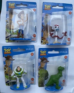 Toy Story 4 Disney Pixar Mattel Micro Set Woody Buzz Rex Forky Cake Toppers - Bild 1 von 5