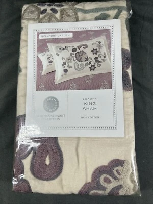Коллекция Martha Stewart Bellport Garden Luxury King Sham 100% хлопок 23x39 дюймов - Изображение 1 из 3